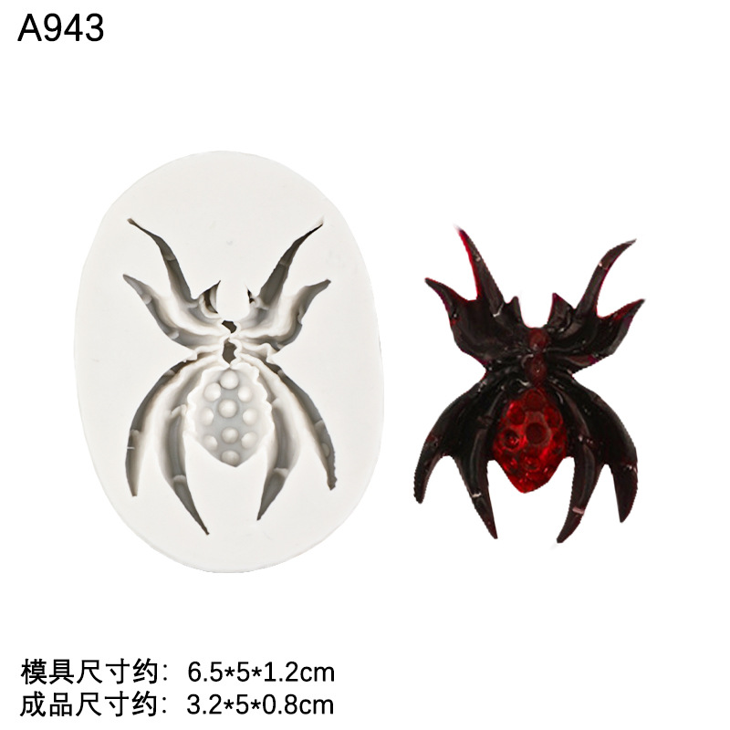 DIY epoxi fondant calabaza bat araña cráneo molde de silicona Halloween hornear pastel de chocolate Decoración