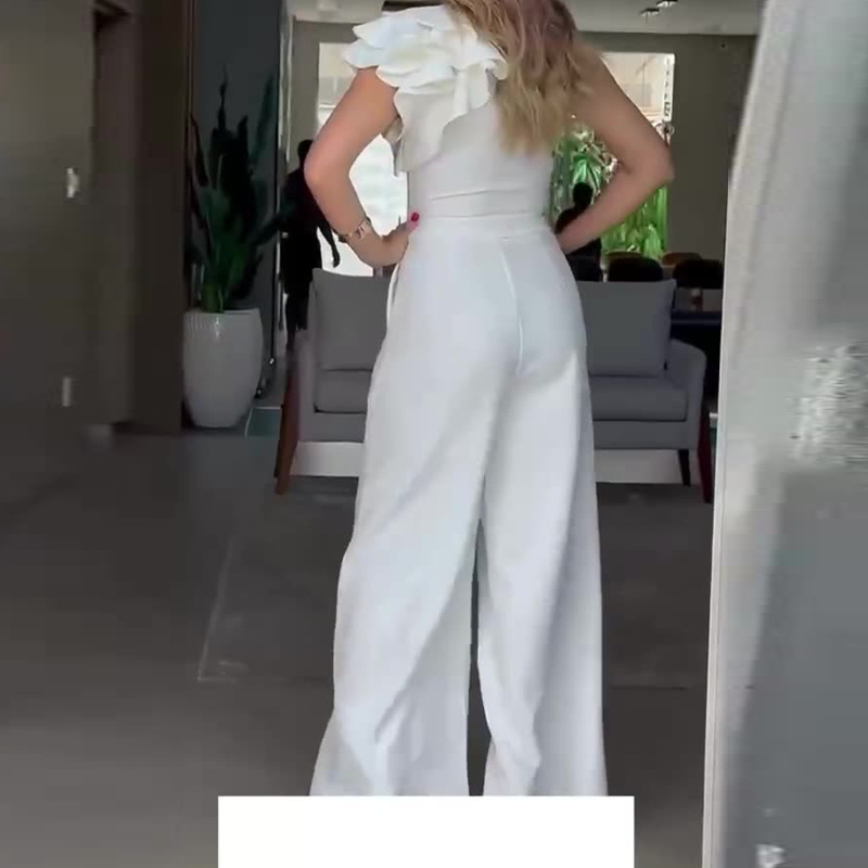 Women's Gender Frill Design Wholesale Women's Casual Solid Color Sleeveless Frill Bodysuits
