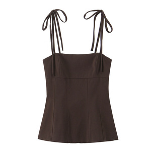 Foreign Trade 2025 Spring New Women's Clothing European and American Bow Decoration Slim-fit High Waist Skirt Stretch Top 4661022