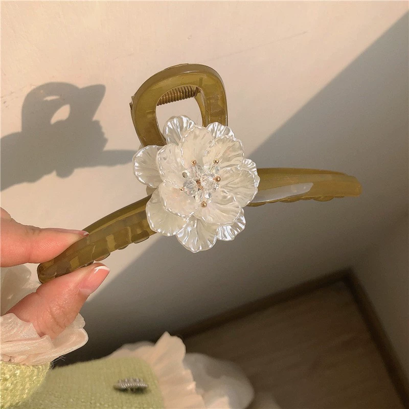 Горная чайнаяTransparent crab pin, зеленая зажимка для волос из жемчуга, акула