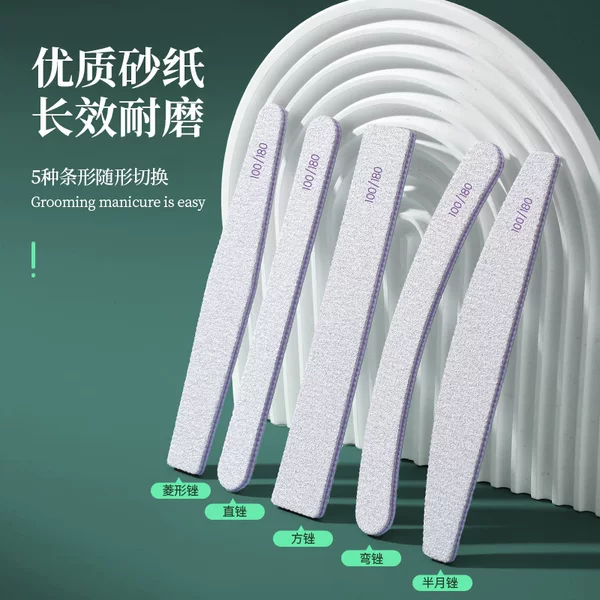 Durable Nail Polishing File, Half-Moon Nail File, Curved and Straight Polishing File, High-End Nail File