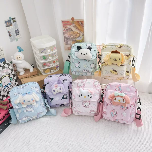 Summer Fresh Cartoon Children's Crossbody Bag for Girls, Korean Style, High-Value, Cute Kuromi Trendy Shoulder Bag