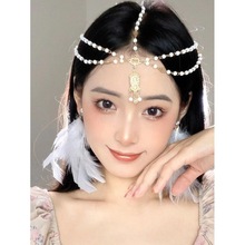 淘宝热卖珍珠合金额饰复古街拍饰品手工发饰汉服发饰新品写真配饰