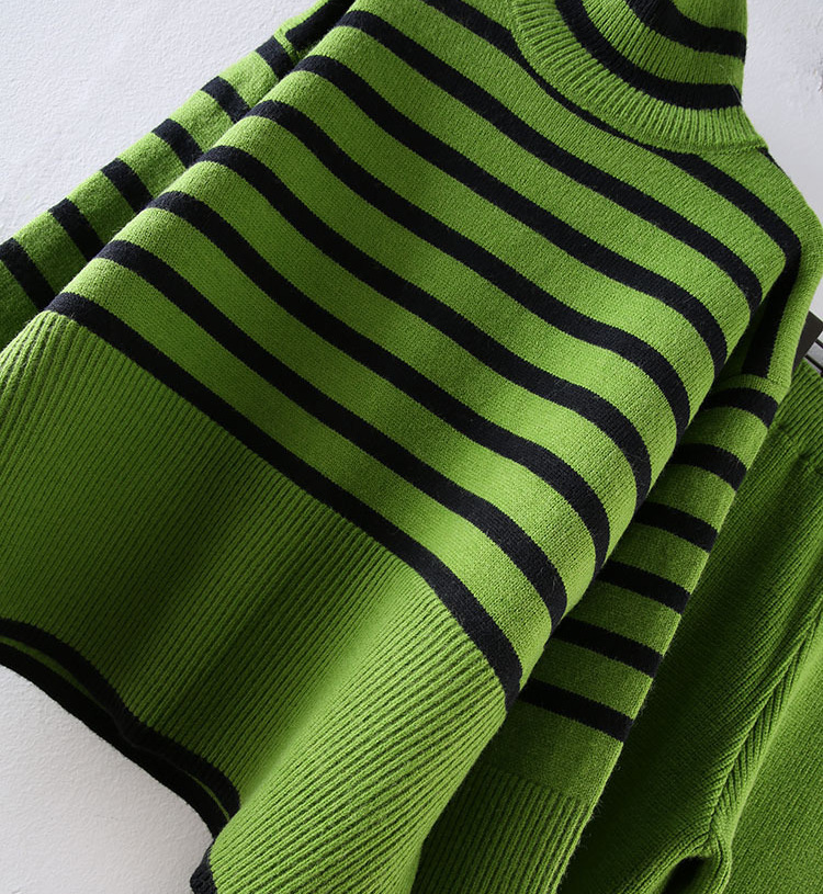 Women's Clothing all match high collar knitted sweater for women + high waist drape straight casual knitted wide leg pants two piece set_voghion.com