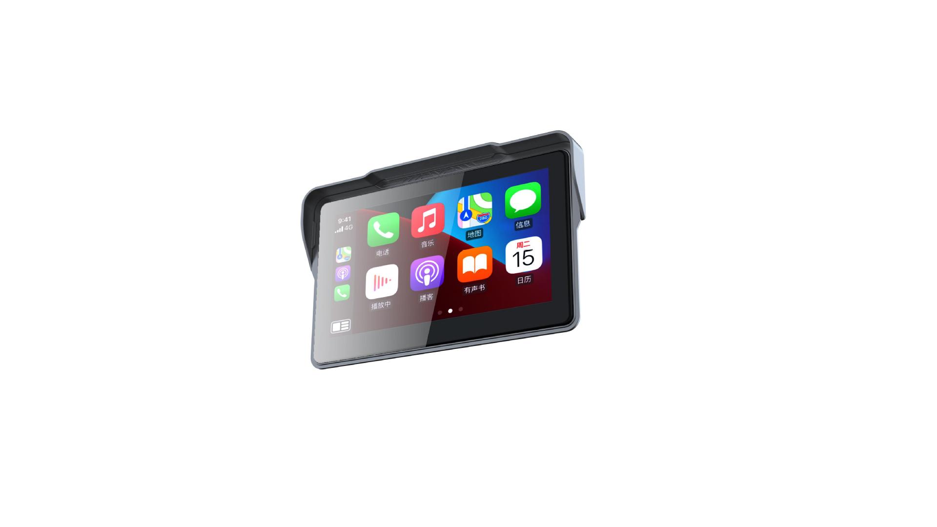 Motorcycle 7inch Cayplay Dual Recording Car Recorder Auto Bluetooth Player Pnd Hands-Free Fm Display