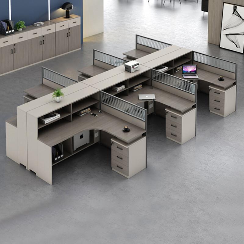 Employee Desk Staff Office Desk and Chair Combination Simple Modern 4/6 Person Card Holder Office Financial Computer Direct Sales