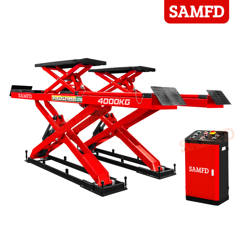 4 toneladas de letras de estilo Xizango, elevador de tijera grande, elevador de tijera de tipo Xizango, dispositivo de posicionamiento de cuatro ruedas para soporte especial