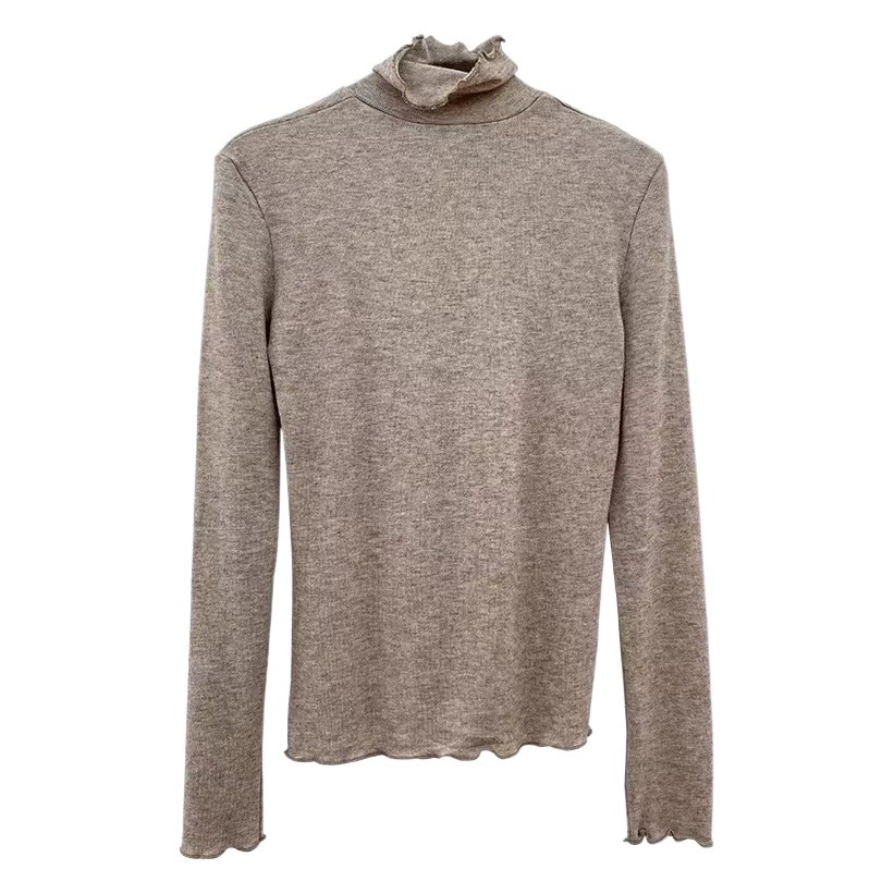 Оптовая продажа одежды, новый свитер с высоким воротником, женский длинный пуловер с длинными рукавами и вязаным низом, женская рубашка, топ на осень и зиму