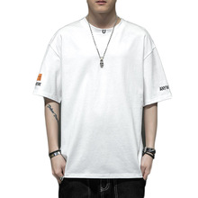 夏季新款纯棉半袖T恤韩版学生时尚打底衫圆领潮牌宽松男士短袖T恤