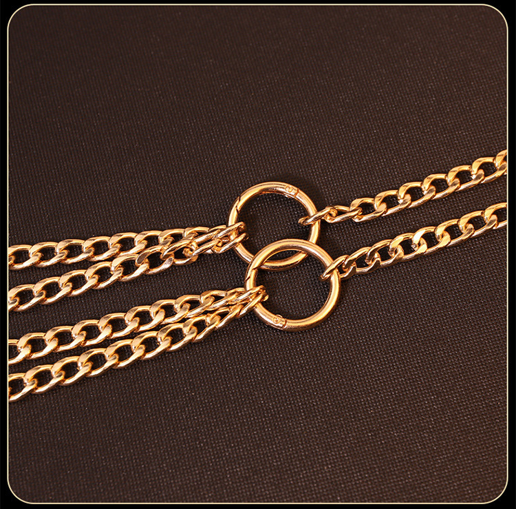 Jiuai Metal Bondage Set with Hand and Foot Cuffs and Connecting Chain, Gold — detail image 17