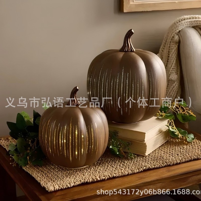 Twinkle Light Pumpkins 闪闪发光的南瓜万圣节装饰摆件|undefined