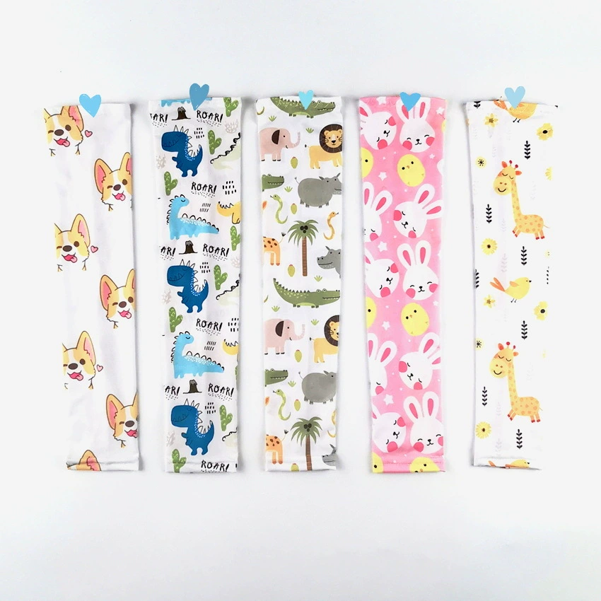 Детские ледяные рукава для родителей и детей, тонкие летние узоры для мальчиков и девочек, милые Мультяшные анти-Ультрафиолетовые Солнцезащитные рукава из ледяного шелка для женщин