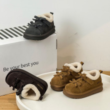 批发一件代发2025冬季新款女童时尚蝴蝶结棉鞋韩版公主保暖雪地靴