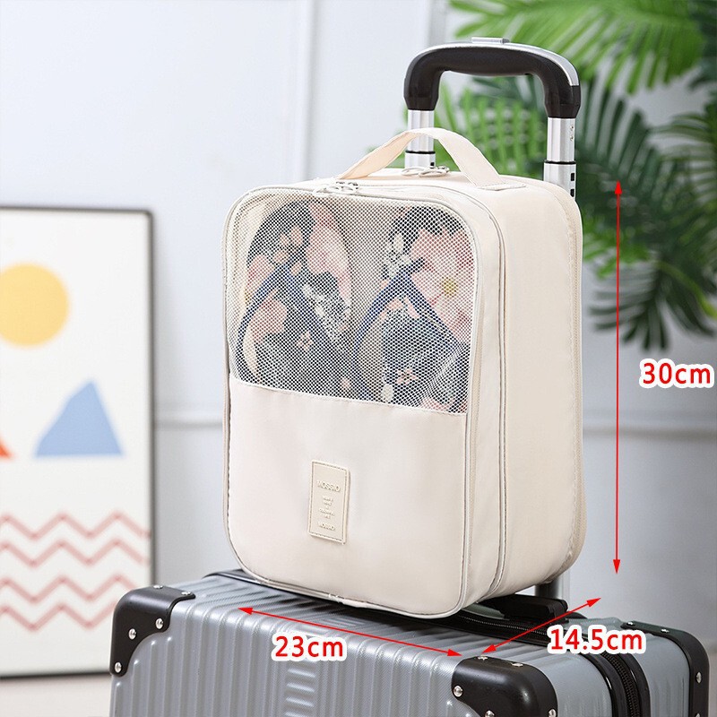 Shoe Storage Bag Twill Travel Portable Large-Capacity Shoe Box Insert Trolley Case Storage Bag Dust-Proof Travel Bag
