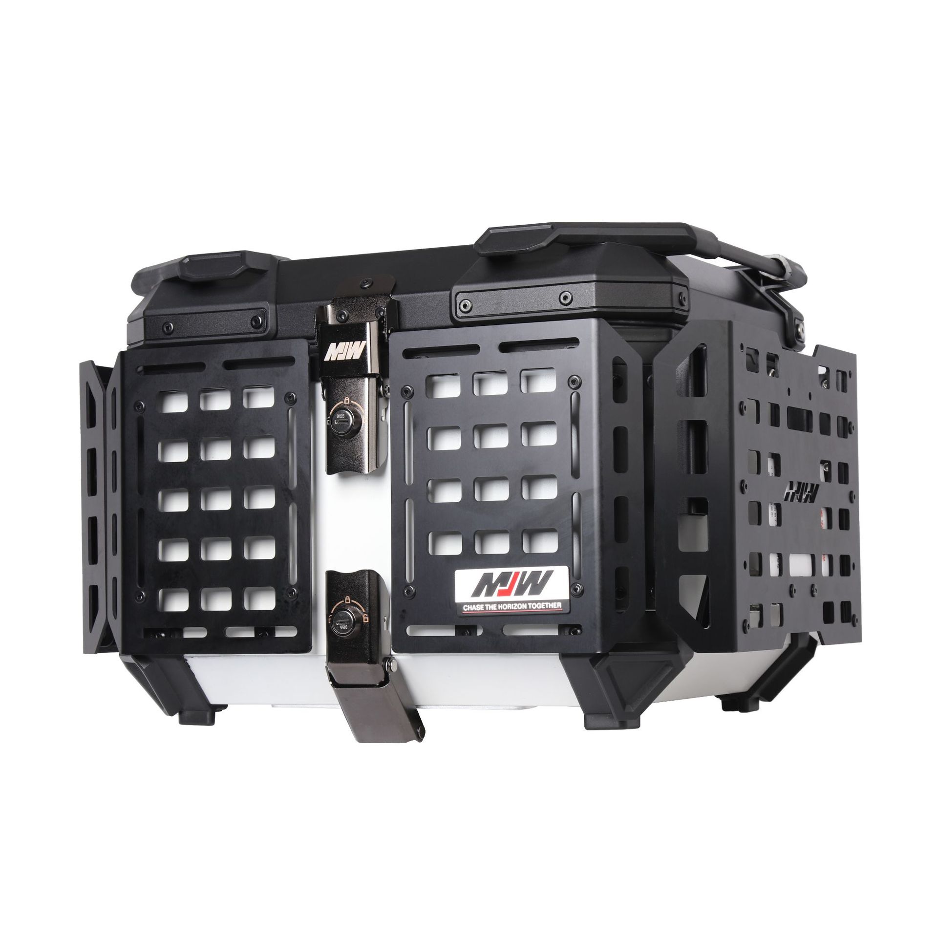 45L blindado multifuncional negro y blanco aleación de aluminio cajas traseras de motocicleta cajas traseras de scooter Maverick coche eléctrico baúl