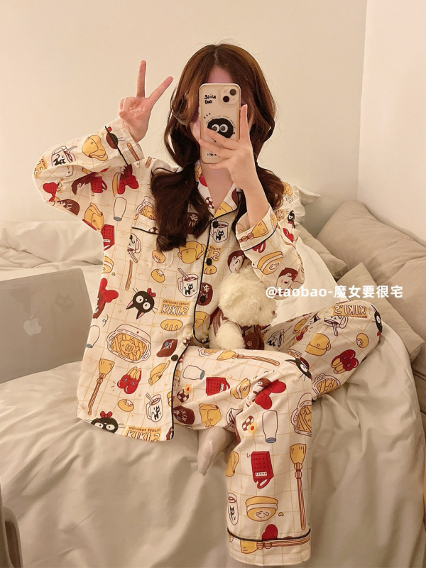 工場卸売りpyjamas日系アニメ布丁犬パジャマ女春秋綿長袖長ズボンカバー対外貿易|undefined
