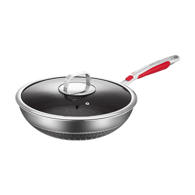 东威 Honeycomb wok 316 не прилипает, стальной вок с коэфициентом, физическое антипригарное покрытие, лёгкая дымность, соты вок