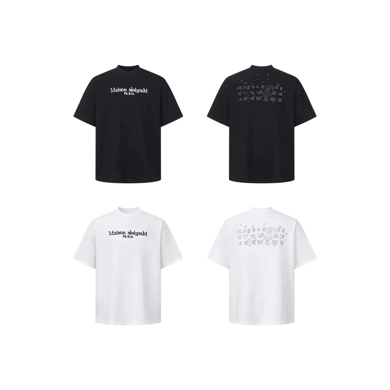 Cross-Border Hot-Selling Margiela Short-Sleeve Digital Print Loose Casual T-Shirt