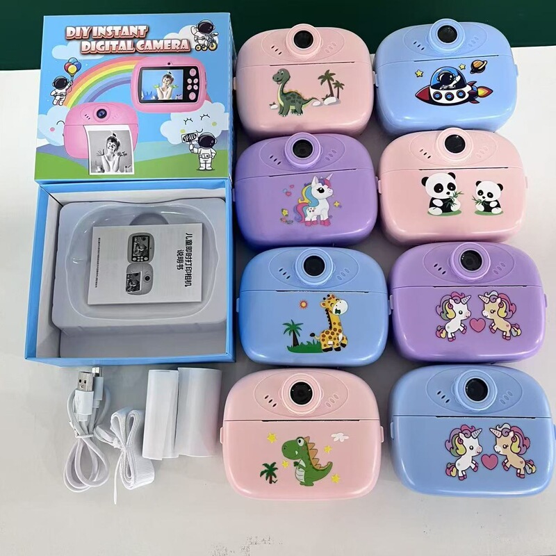 Cross-Border Polaroid Printing Camera Student Party Mini Cartoon High-Definition Photo Children's Color Camera Toy Gift