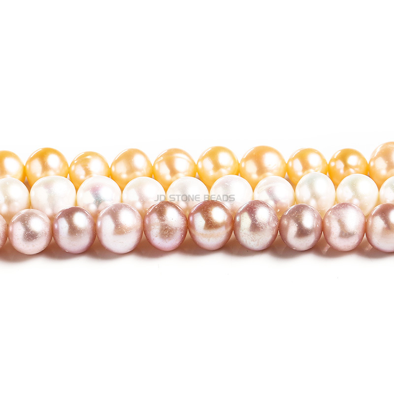 Jingde ジュエリー淡水パールルースビーズ diy ジュエリーアクセサリーバロックラウンドビーズパールブレスレットネックレス半完成品|undefined
