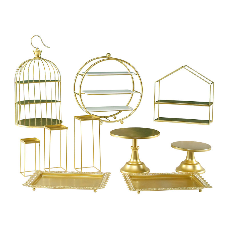 Decoración de postre europea estante de exhibición de decoración de boda bandeja de pastel de la tarde estante de refresco de té de comida fría mesa de descanso de té