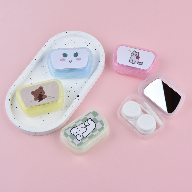 Contact Lens Box Niche Ins Cute Simple Small and Convenient Storage Beauty Contact Lens Companion Double Box Care Box