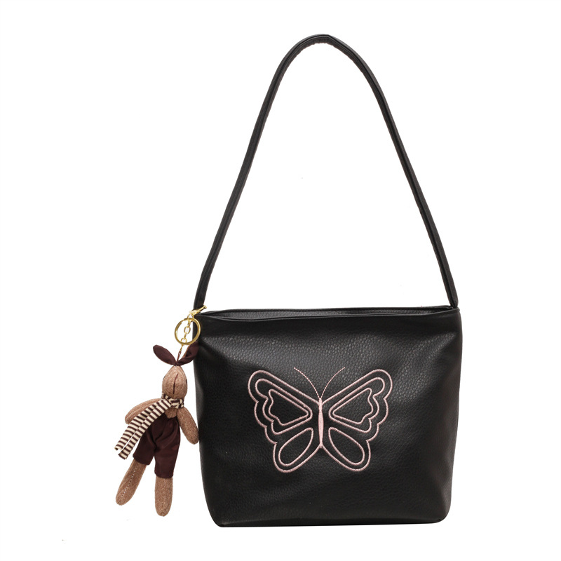 Borsa a spalla vintage ricamata farfalla grande per donna_voghion.com