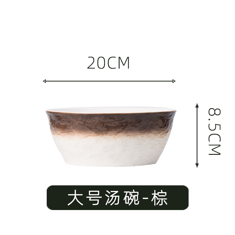 INS vajilla nórdica tazón de cerámica creativo hogar tazón de arroz tazón de fideos instantáneos gradiente personalizado patrón de piedra tazón de ensalada de frutas