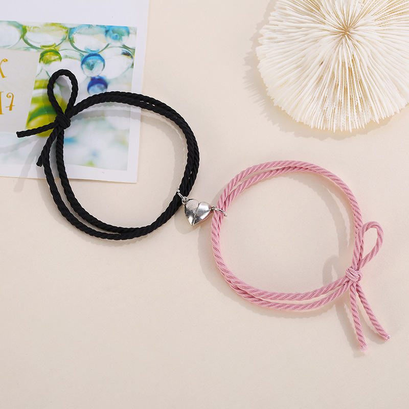 Simple Style Heart Rope No Inlaid Couple Bracelets display picture 6
