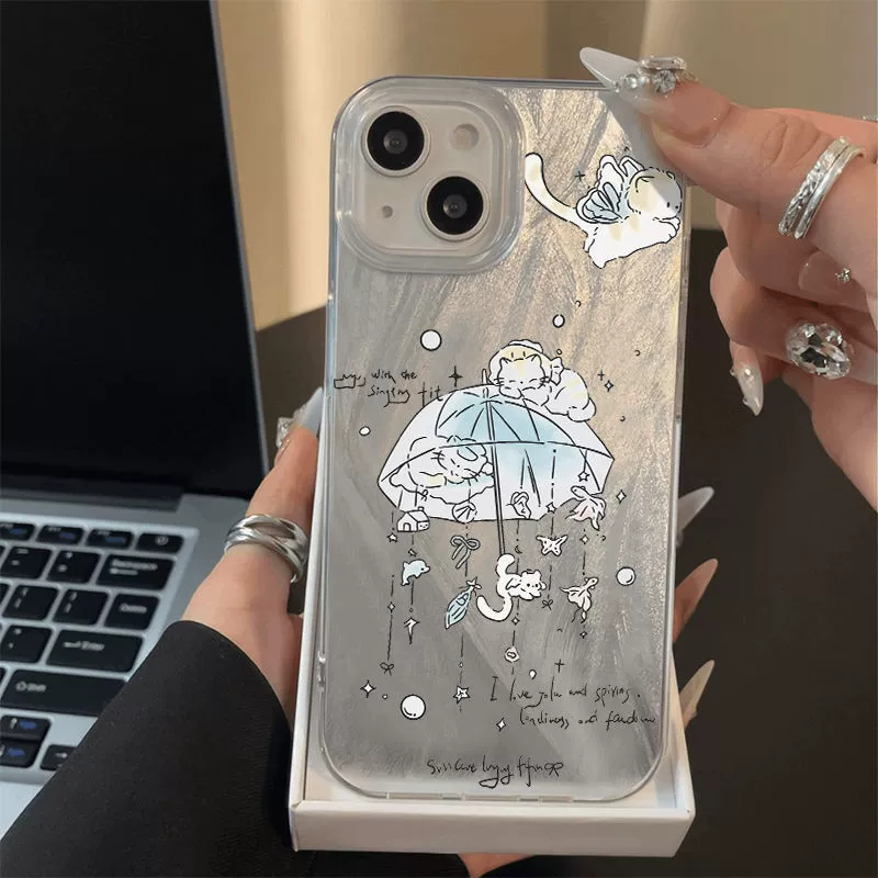 Apple, совместимый зонтик, iPhone13, мультфильм чехол для телефона, 15promax, защита от падения