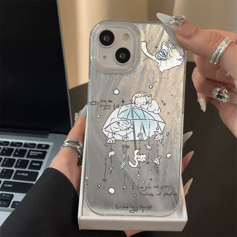Apple, совместимый зонтик, iPhone13, мультфильм чехол для телефона, 15promax, защита от падения