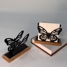 简约现代蝴蝶纸巾整理收纳架家用餐巾架客厅卧室桌面式纸巾架