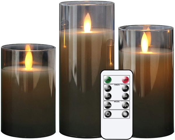 glass electronic candle