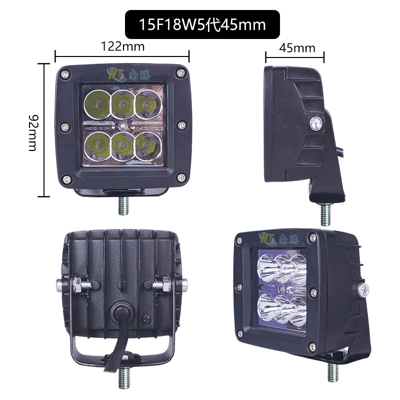 Vehículo todoterreno de alto brillo 6 perlas LED luz de barra delantera luz superior se puede incorporar en el automóvil transformar el foco 12W cuadrado luz de trabajo
