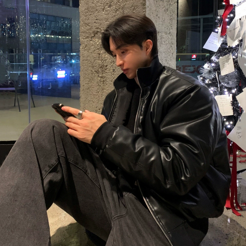 MYQ красивый короткий хлопчатобумажный костюм из пуи мужской зимний теплый воротник