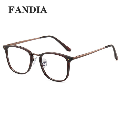 95959 Trendy Men's Anti-Blue Light Glasses Student Glasses Round Frame Myopia Frame Factory Wholesale