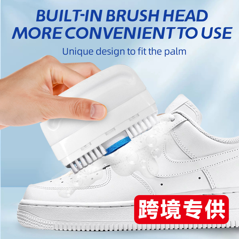Limpiador de cepillo de limpieza de zapatos blancos transfronterizos, espuma de lavado sin agua, descontaminación, amarillamiento y blanqueamiento, limpiador de bordes de zapatos