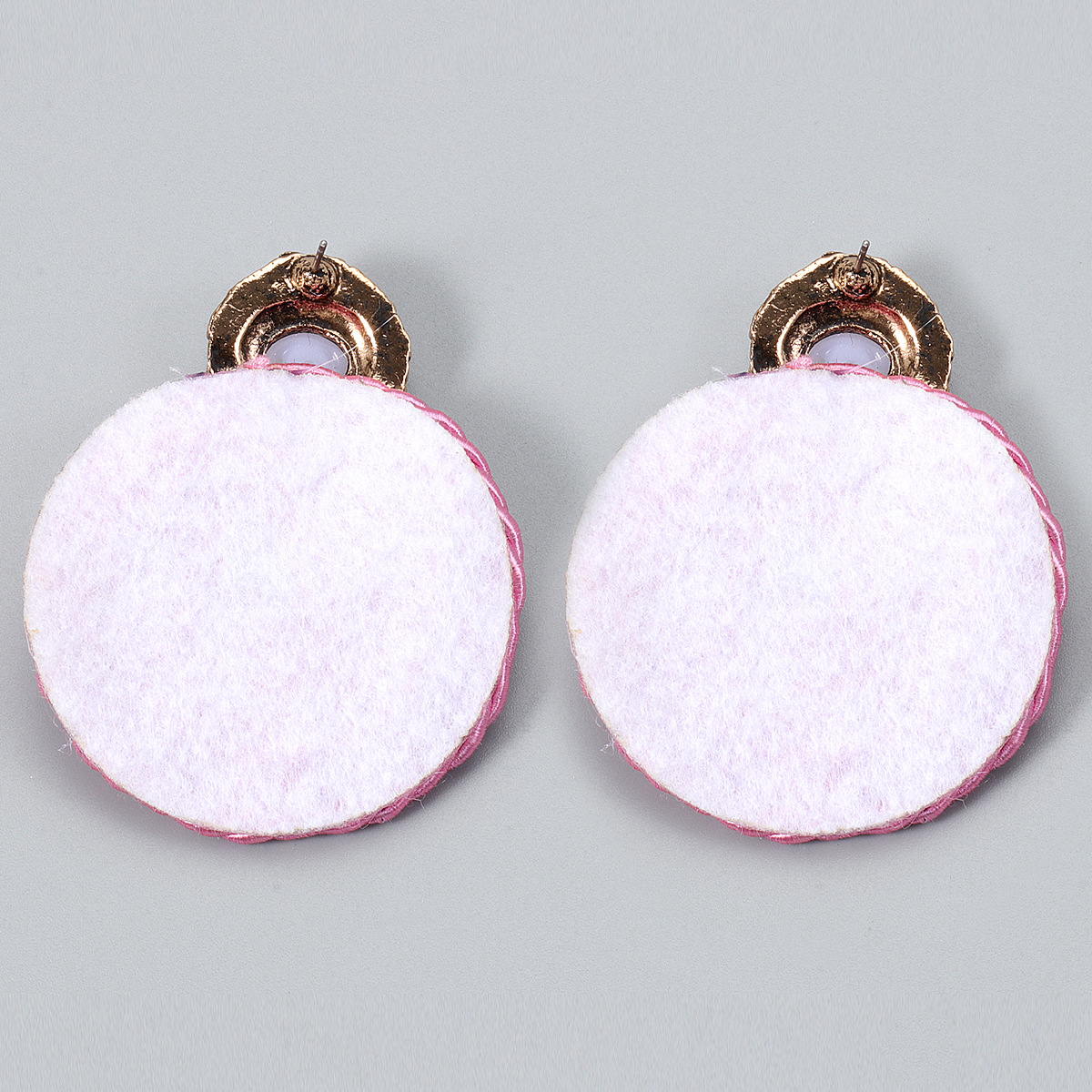 Korean fashion rhinestone round earrings