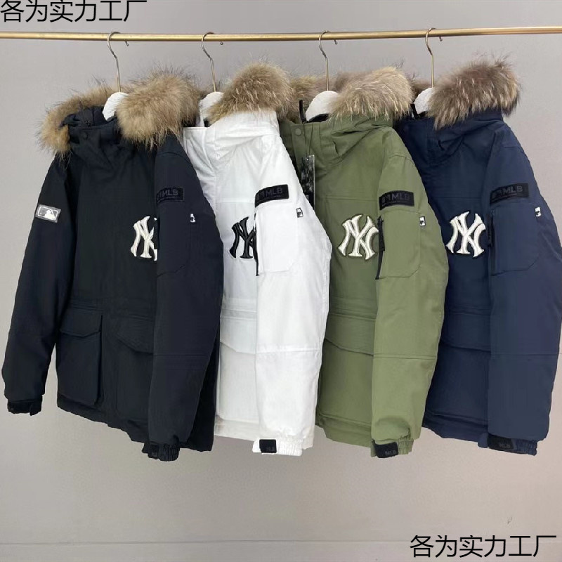 Putian Pure Original Workwear down Jacket Yankees Big Fur Collar Mid-Length Men's and Women's Parka Jacket Wholesale