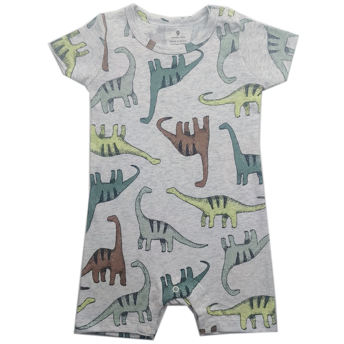 Foreign trade short crawl [double-sided cotton] baby animal floral floral shoulder open button one-piece short-sleeved crawl suit for men, women and infants