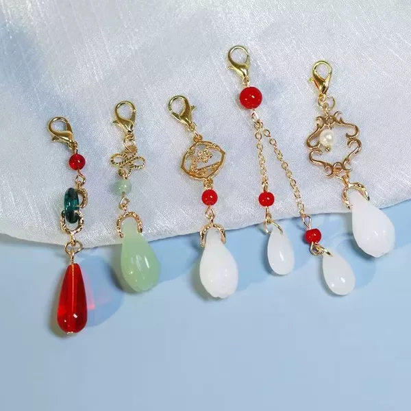 Hairpin, Rice Beads, Tassel Pendant, Glass Pendant Accessories, Antique Handicrafts, Hair Accessories, Simple Step Shake Semi-finished Products