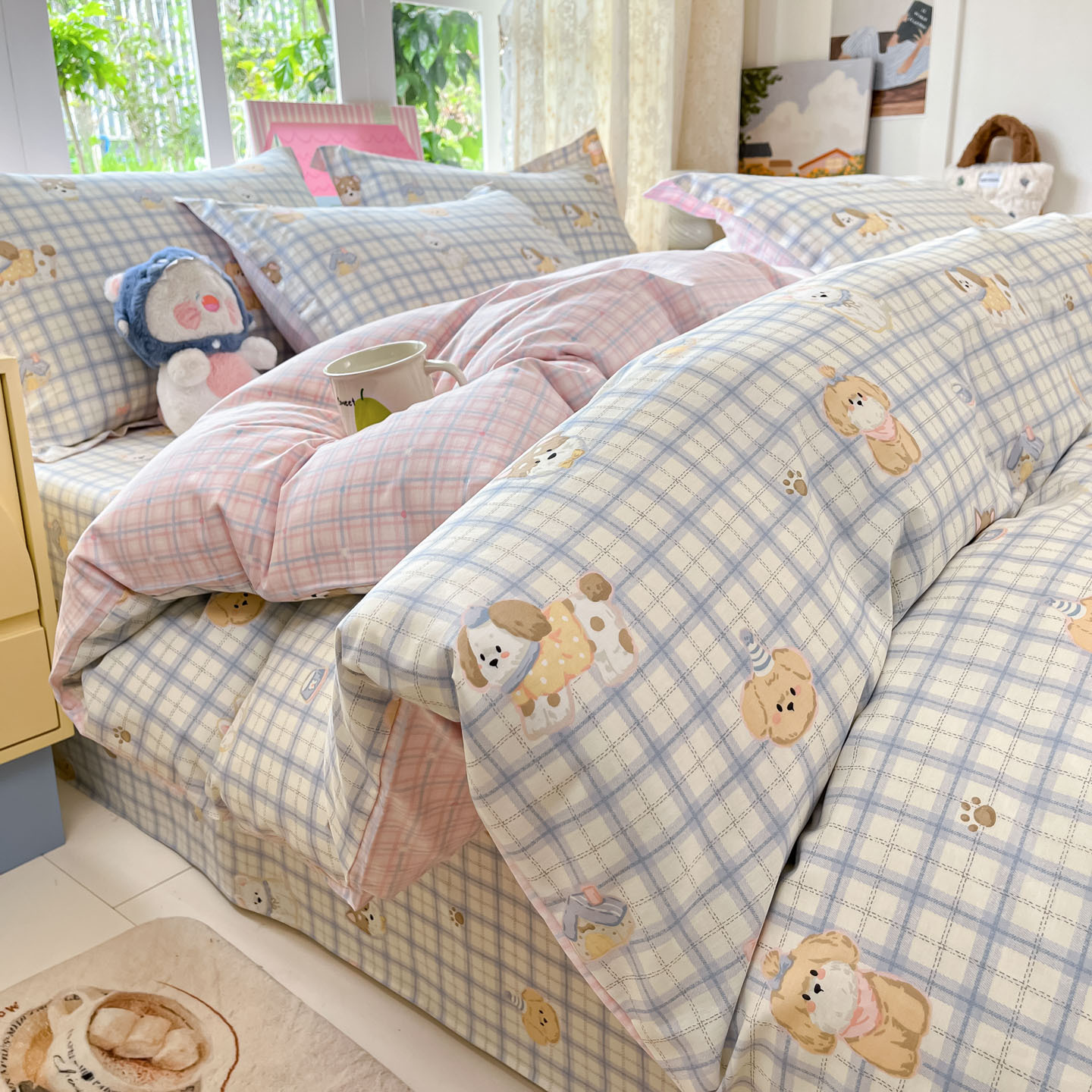 ins cubierta de edredón de algodón 150x200x230 cubierta de edredón de algodón 1m5 conjunto de edredón de cuatro piezas