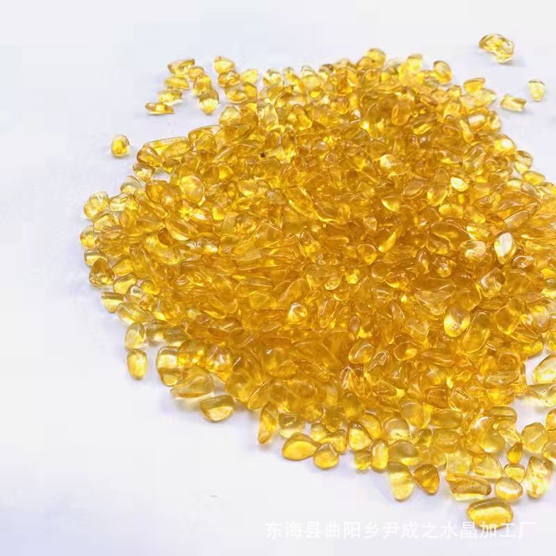 加色黄水晶碎石10