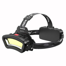 微笑鲨COB大泛光头戴灯 灯头可调节智能电显高亮持久续航USB头灯