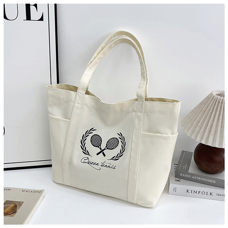 A new best-selling large-capacity casual canvas bag, a Korean-style fashionable and simple canvas bag for commuting to school undefined