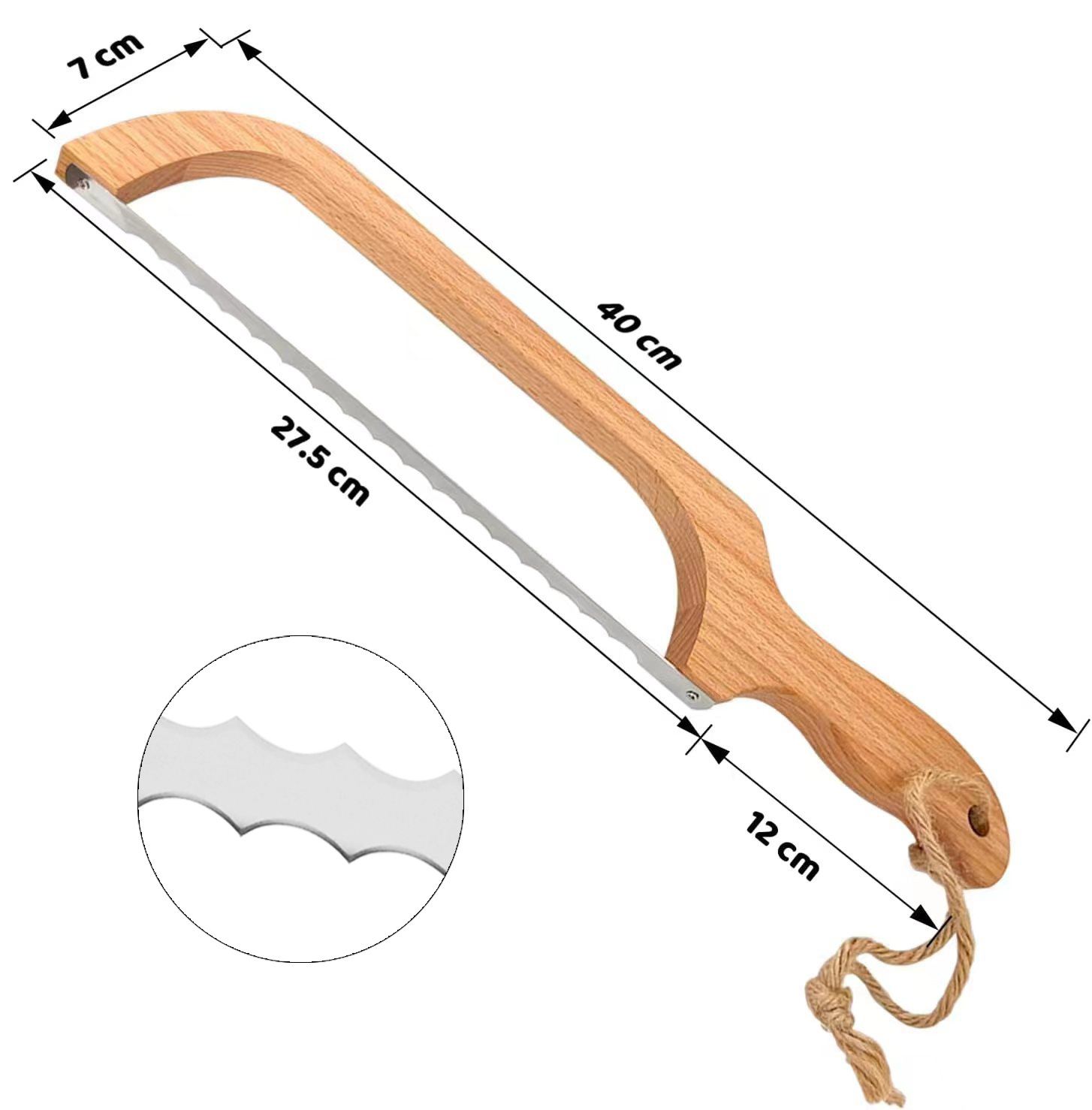 Nuevo producto de pan tostado serrilla simple herramienta de corte de pan madera sierra de corte de pan