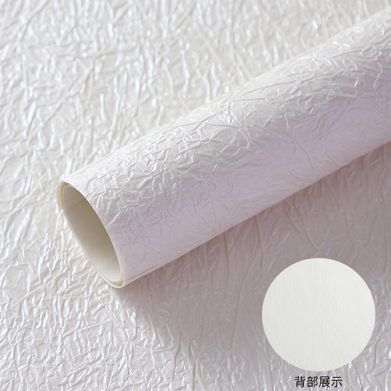 Papel para envolver ramos de flores, materiales para envolver regalos, papel hecho a mano con estampado de piedra estilo coreano con tinta de efecto flotante, papel crepé texturizado.