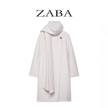 ZABA外贸批发欧美风新款女装手工羊毛混纺大衣