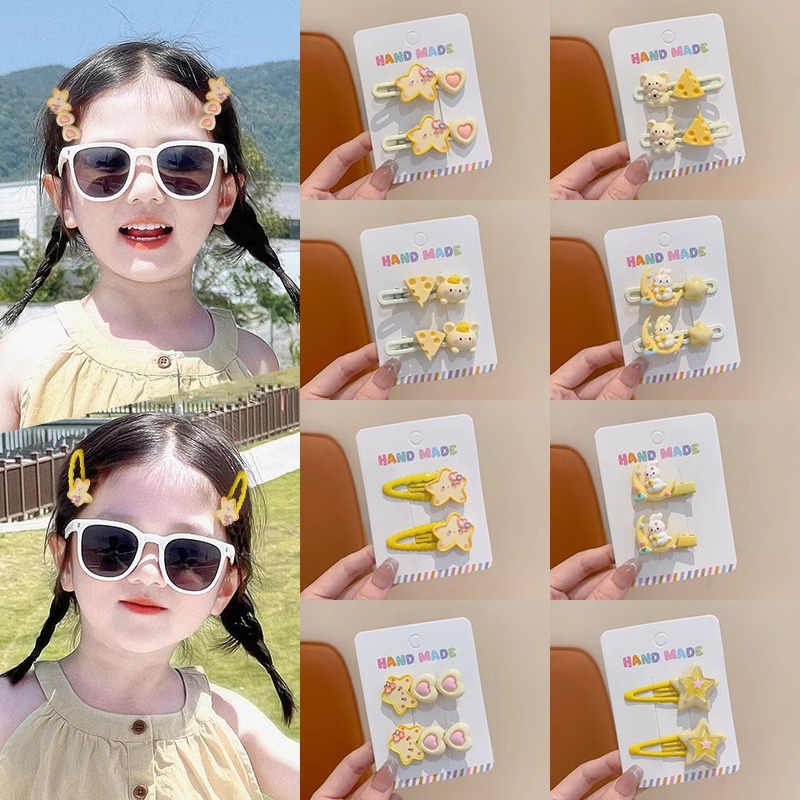 Niños lindos clips de cabello suave estrella de dibujos animados clips de pestañas niñas dulces no dañan el cabello lateral clip de cabello rotos boca de pato