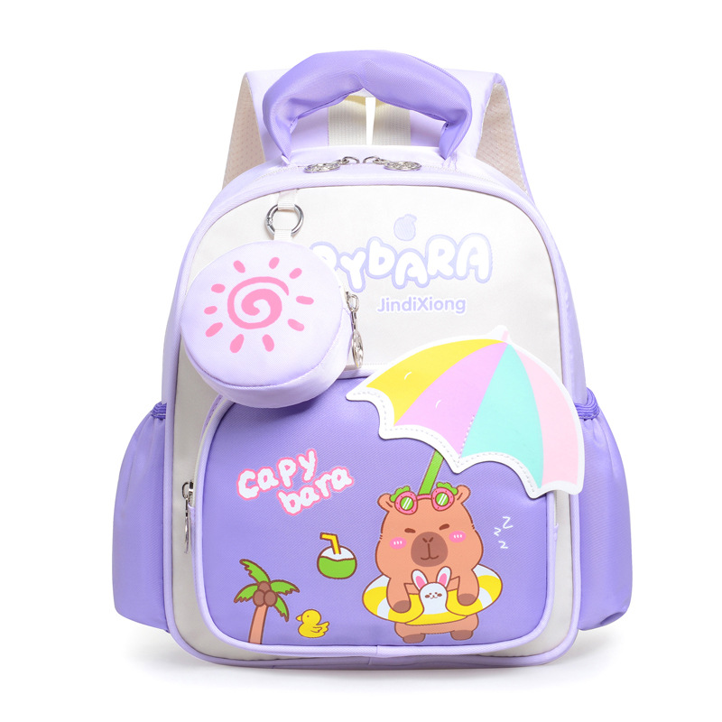 Kapibara Kindergarten mochila de dibujos animados transpirables para niños mochila de preescolar para niñas